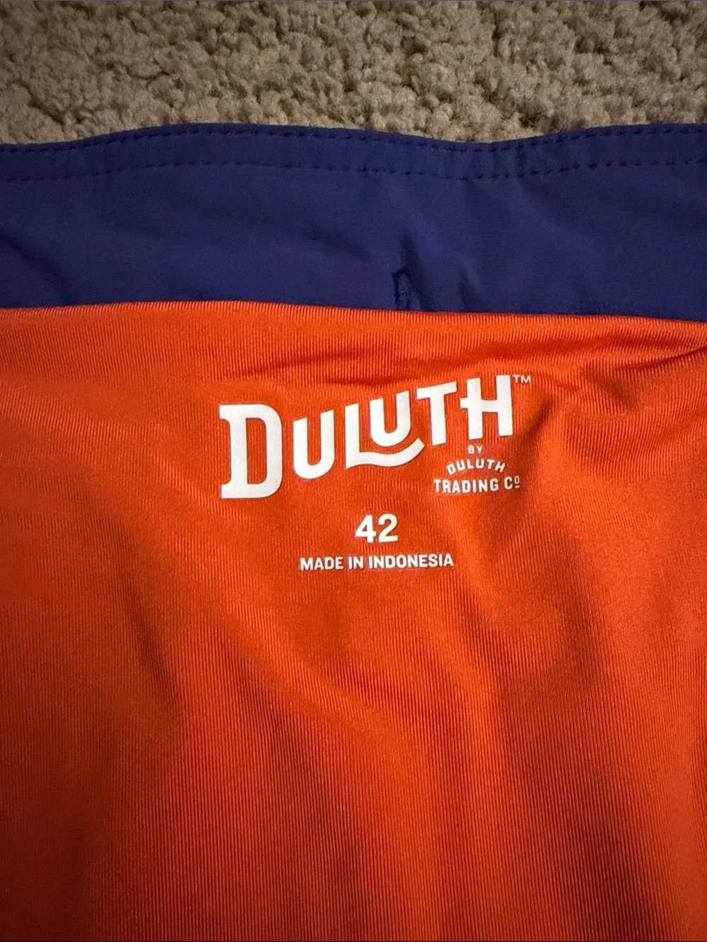 Duluth Trading Co. Cannonball Boardshorts men’s swim Purple Orange 9”   sz 42